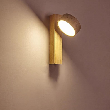 Applique Murale En Travertin Blanc Cassé Wabi Sabi-Lampe Veilleuse